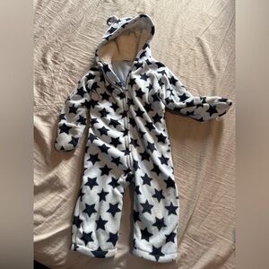 Star Patterned Hooded Onesie